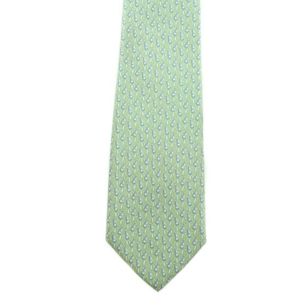 VINEYARD VINES Sage Green Silk Champagne Bubbly Tie